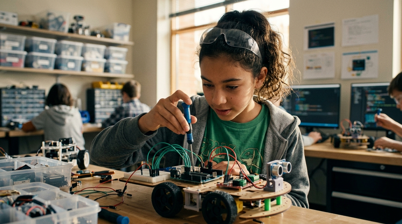 Ages 9-13 student engineering robotics